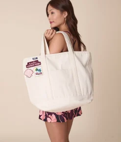 Andie X Lands' End Canvas Beach Tote - Canvas - Natural