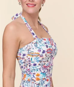 The Aleta One Piece - Eco Nylon - Botanical Floral - Classic