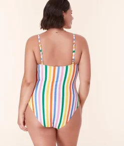 The Amalfi One Piece - Eco Nylon - Rainbow Stripe - Classic