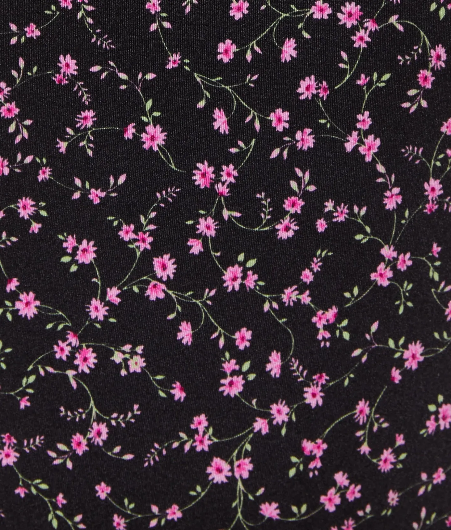 The Classic Bikini Bottom - Satin - Black Ditsy Bloom