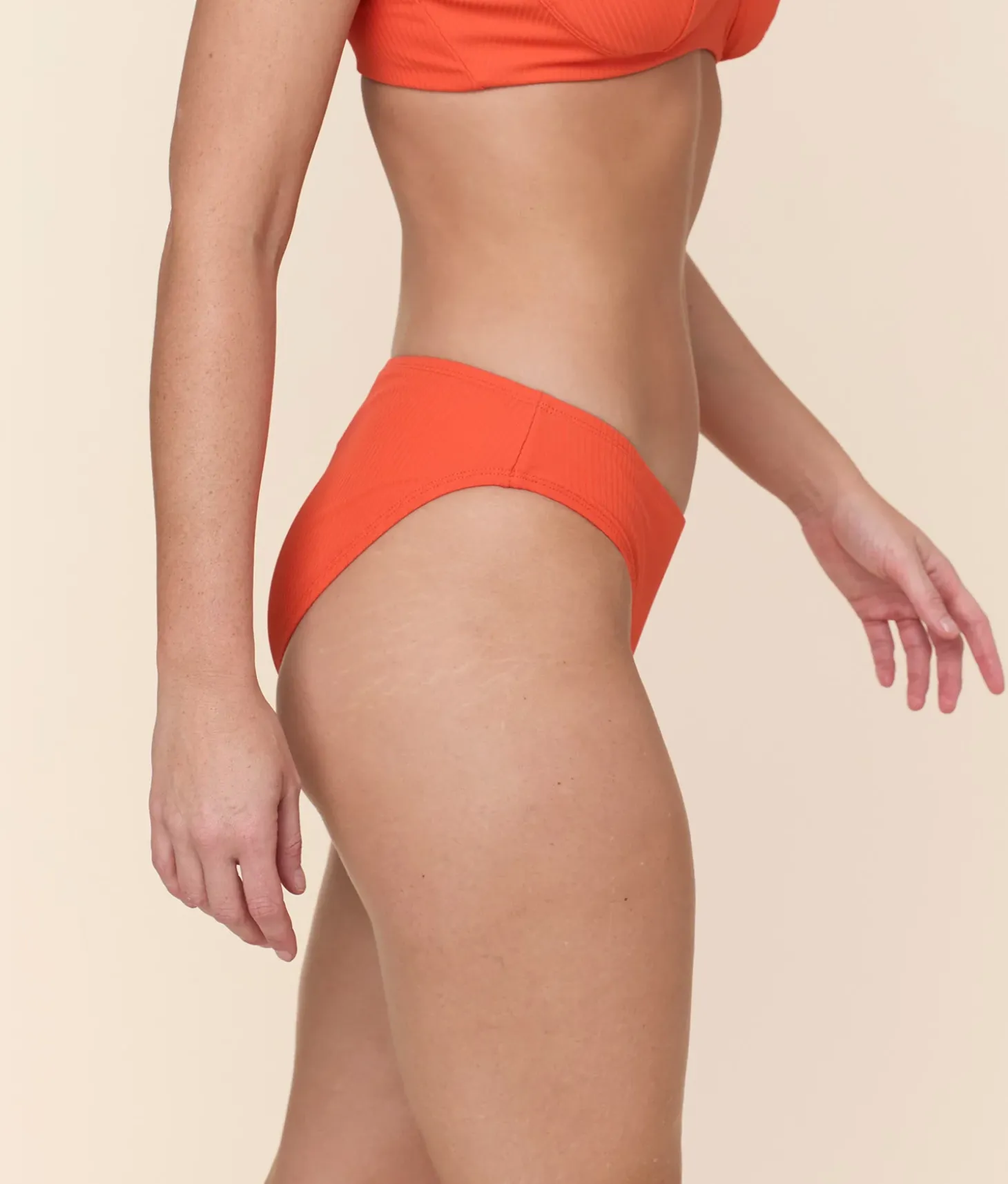 The Classic Bikini Bottom - Eco Ribbed - Vermillion