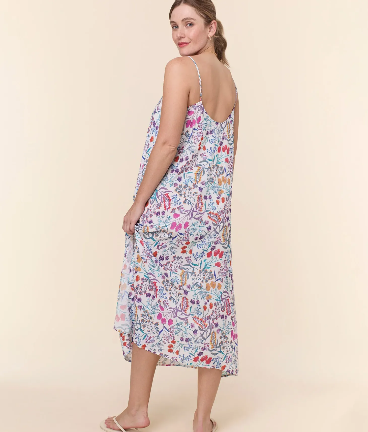 The Coastal Slip Dress - Lightweight Rayon - Botanical Floral