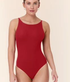 The Crane One Piece - Eco Ribbed - Flame - Classic