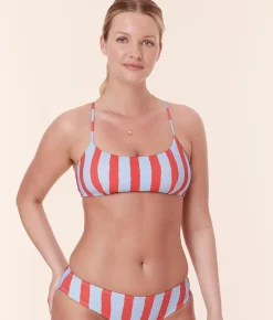The Fiji Bikini Top - Eco Nylon - Candy Stripe