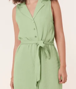 The Flamenco Button Up Dress - Cotton Gauze - Ambrosia