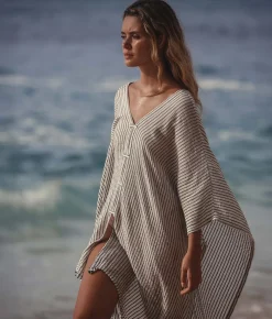 The Handloom Ava Kimono - Black Stripes