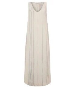 The Handloom Day Break Dress - Natural With Stripes