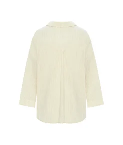 The Handloom Echo Maxi Shirt - Natural With Stripes