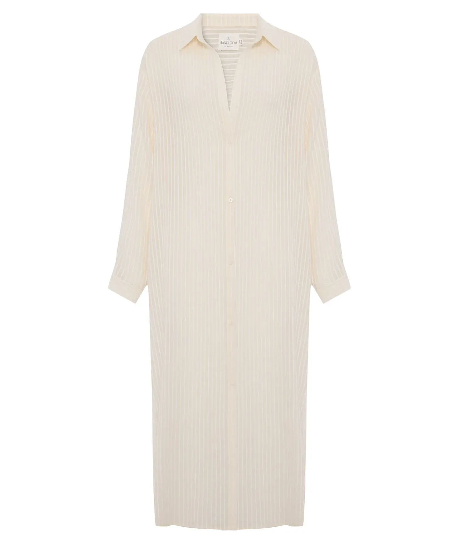 The Handloom Voyage Shirt Dress - White Stripes