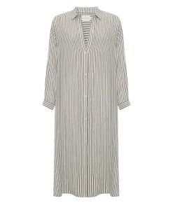 The Handloom Voyage Shirt Dress - Black Stripes