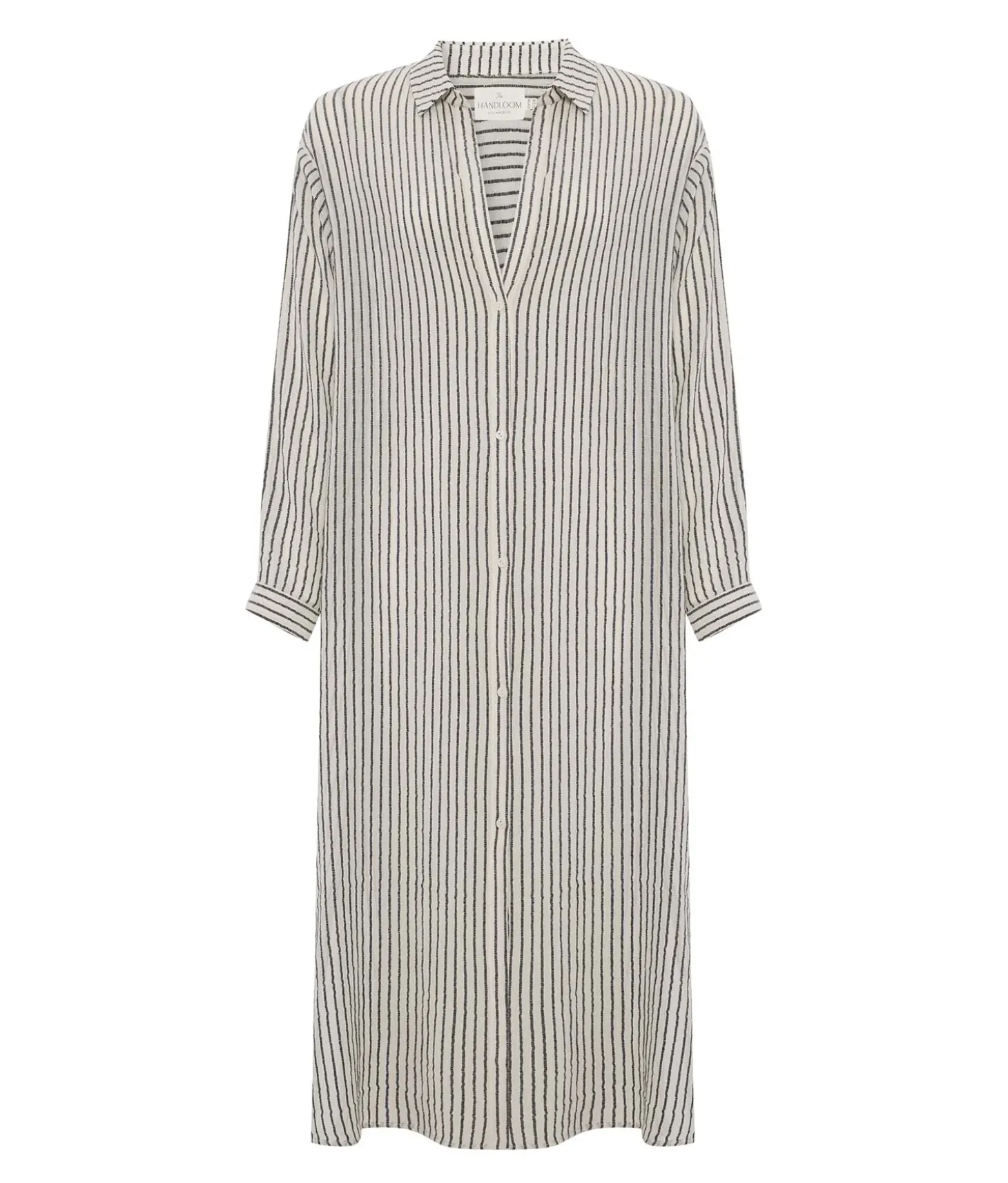 The Handloom Voyage Shirt Dress - Black Stripes