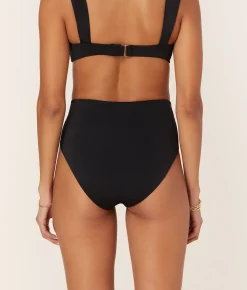 The High Rise Bikini Bottom - Eco Nylon - Black