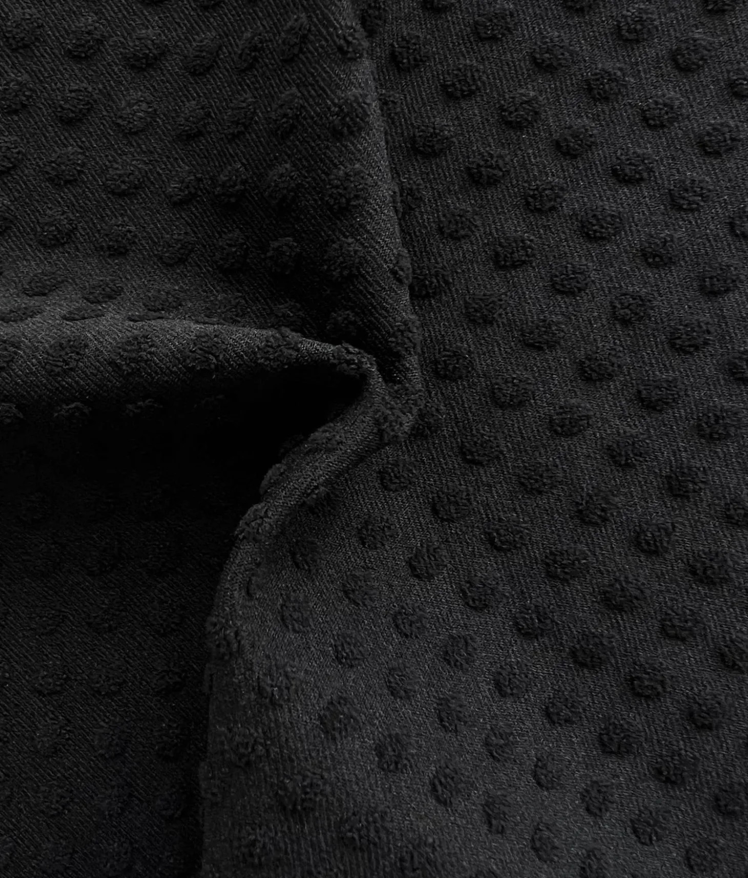 The High Waist Bikini Bottom - Terry Dot - Black