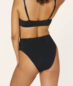 The High Waist Cheeky Bikini Bottom - Flat - Black