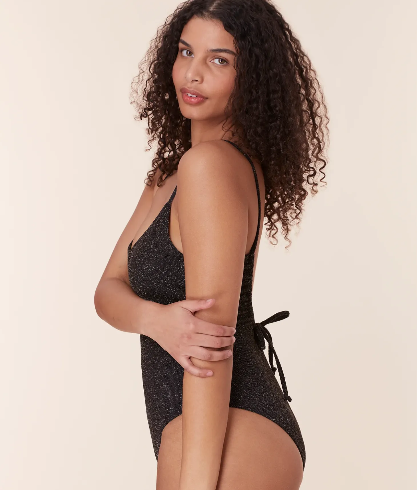 The Liku One Piece - Lurex Rib - Black - Classic