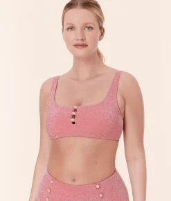 The Lipari Bikini Top - Glitter - Shell