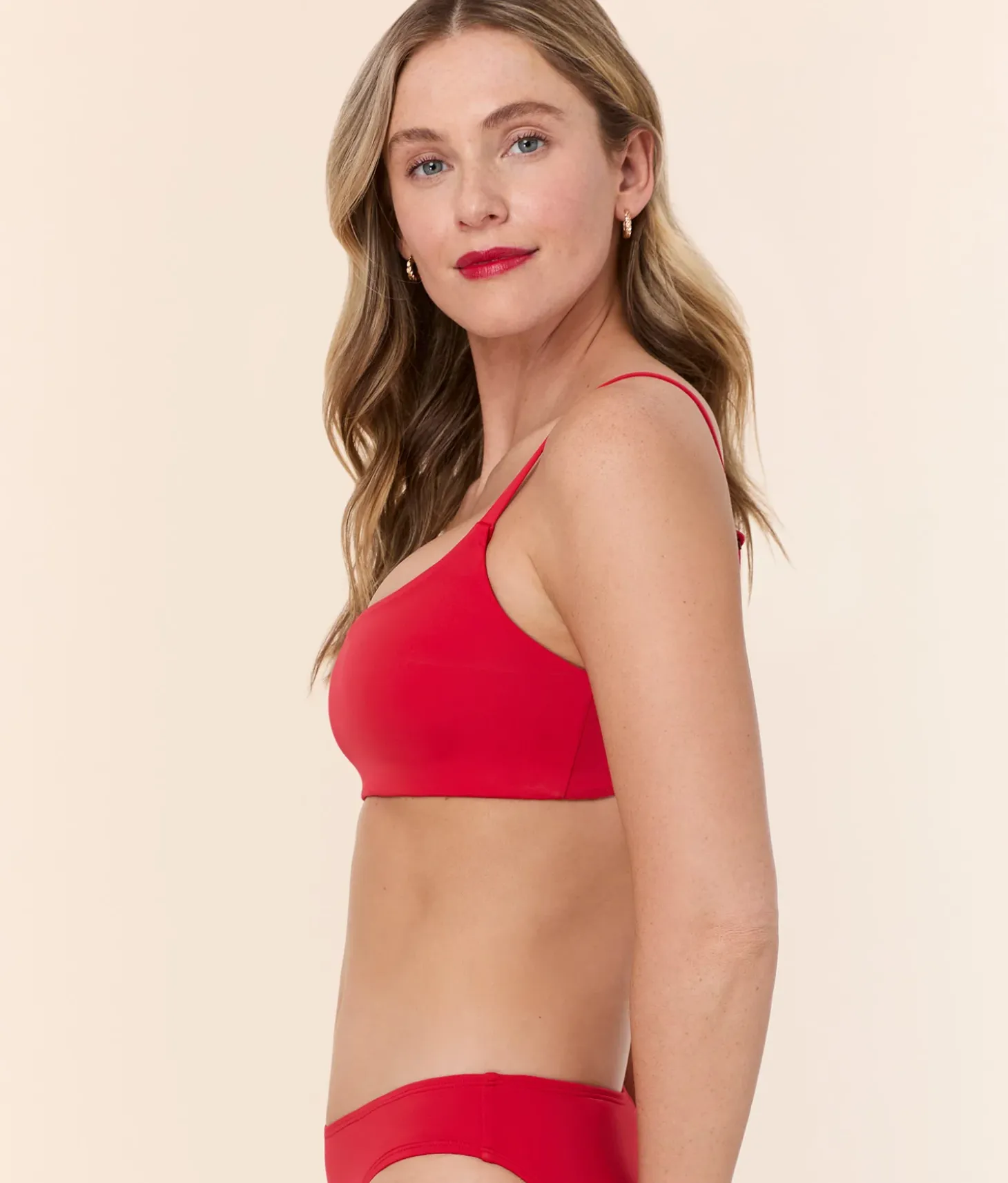 The Maui Bikini Top - Flat - Cherry Red