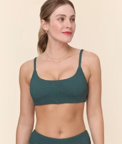 The Maui Bikini Top - Textured Weave - Seaweed