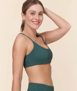 The Maui Bikini Top - Textured Weave - Seaweed