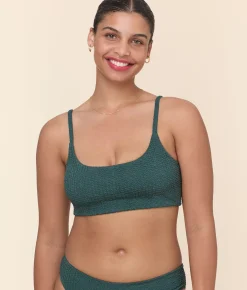 The Maui Bikini Top - Textured Weave - Seaweed