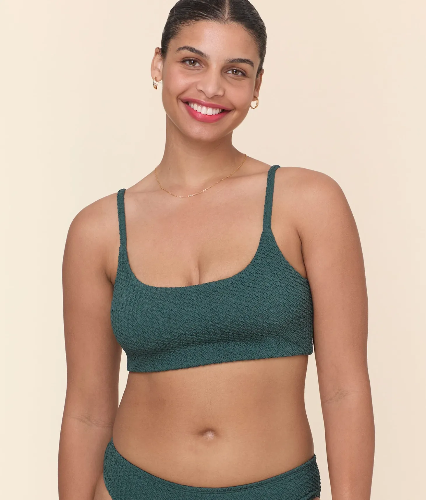 The Maui Bikini Top - Textured Weave - Seaweed