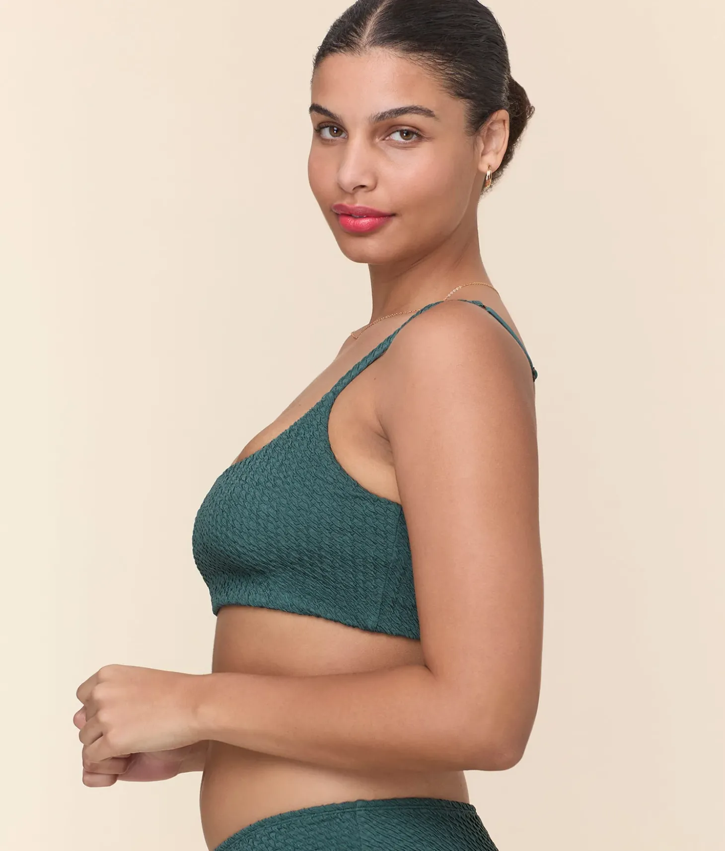 The Maui Bikini Top - Textured Weave - Seaweed