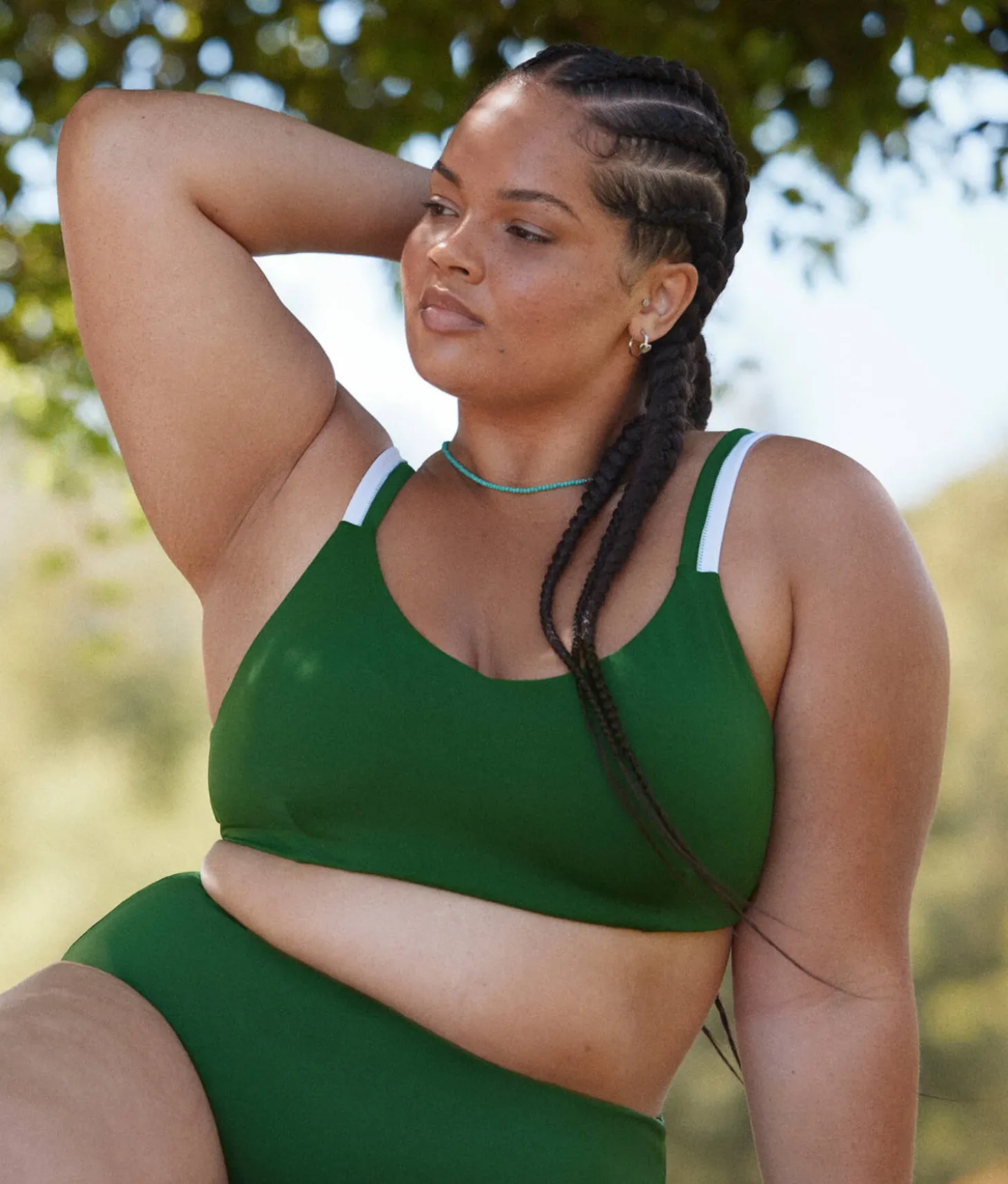 The Rockley Bikini Top - Eco Nylon - Pesto