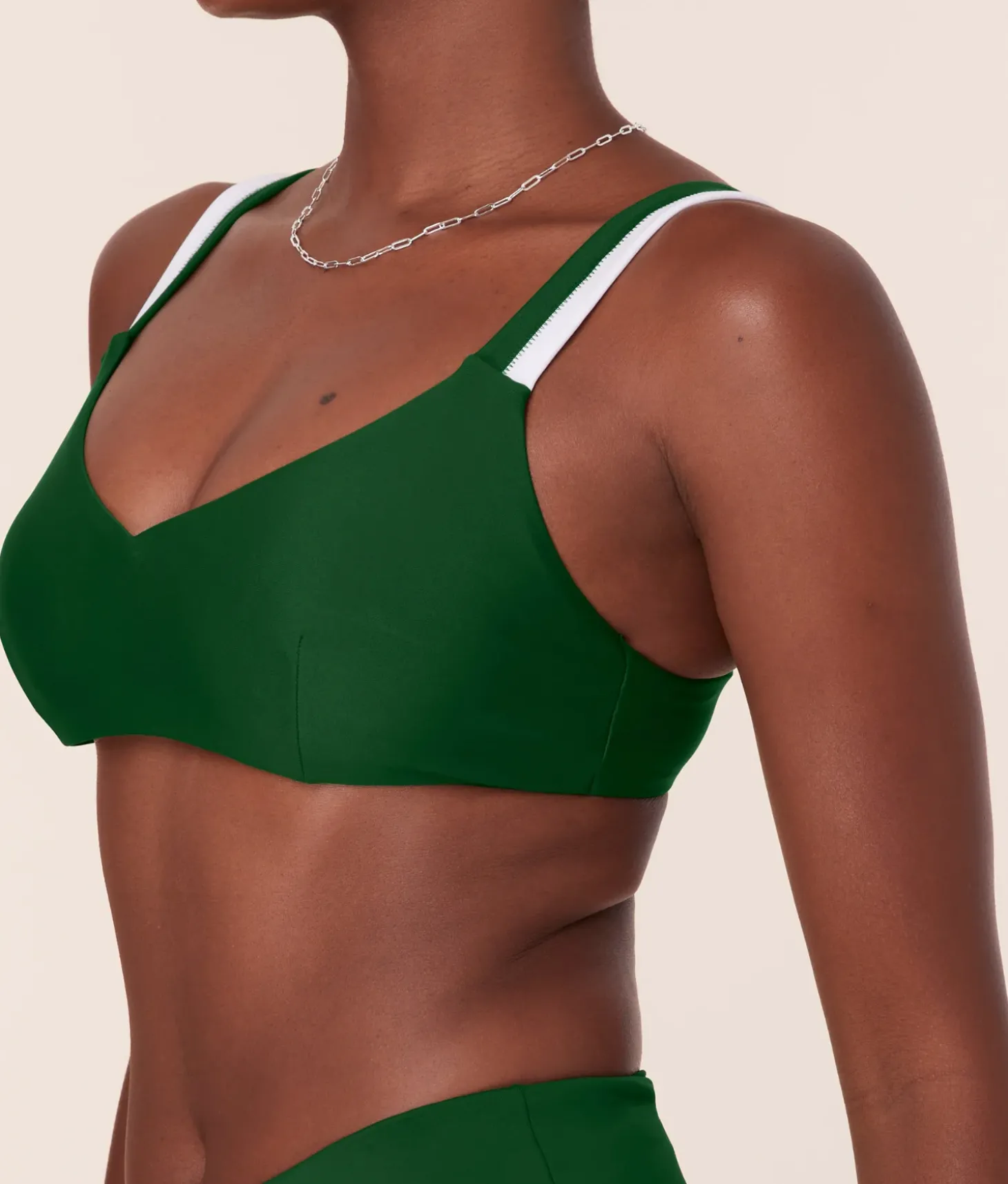 The Rockley Bikini Top - Eco Nylon - Pesto