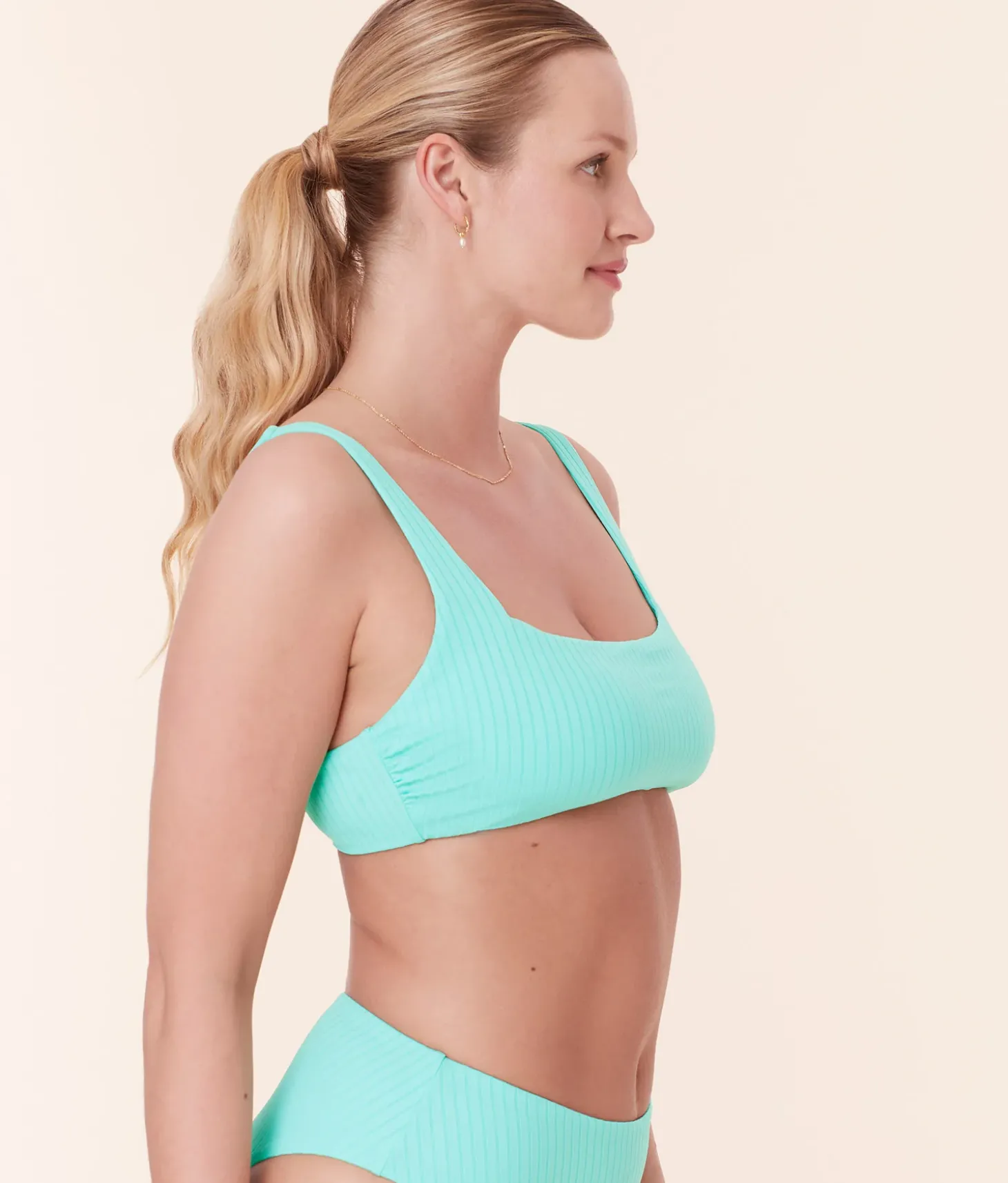 The Rye Bikini Top - Wide Rib - Opal