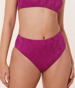 The 90s High Waist Bikini Bottom - Floral Lace - Aurora