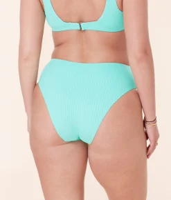 The 90s High Waist Bikini Bottom - Wide Rib - Opal
