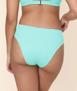 The 90s High Waist Bikini Bottom - Wide Rib - Opal