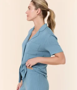 The Short Sleeve Button Up - Wide Rib - Infinity