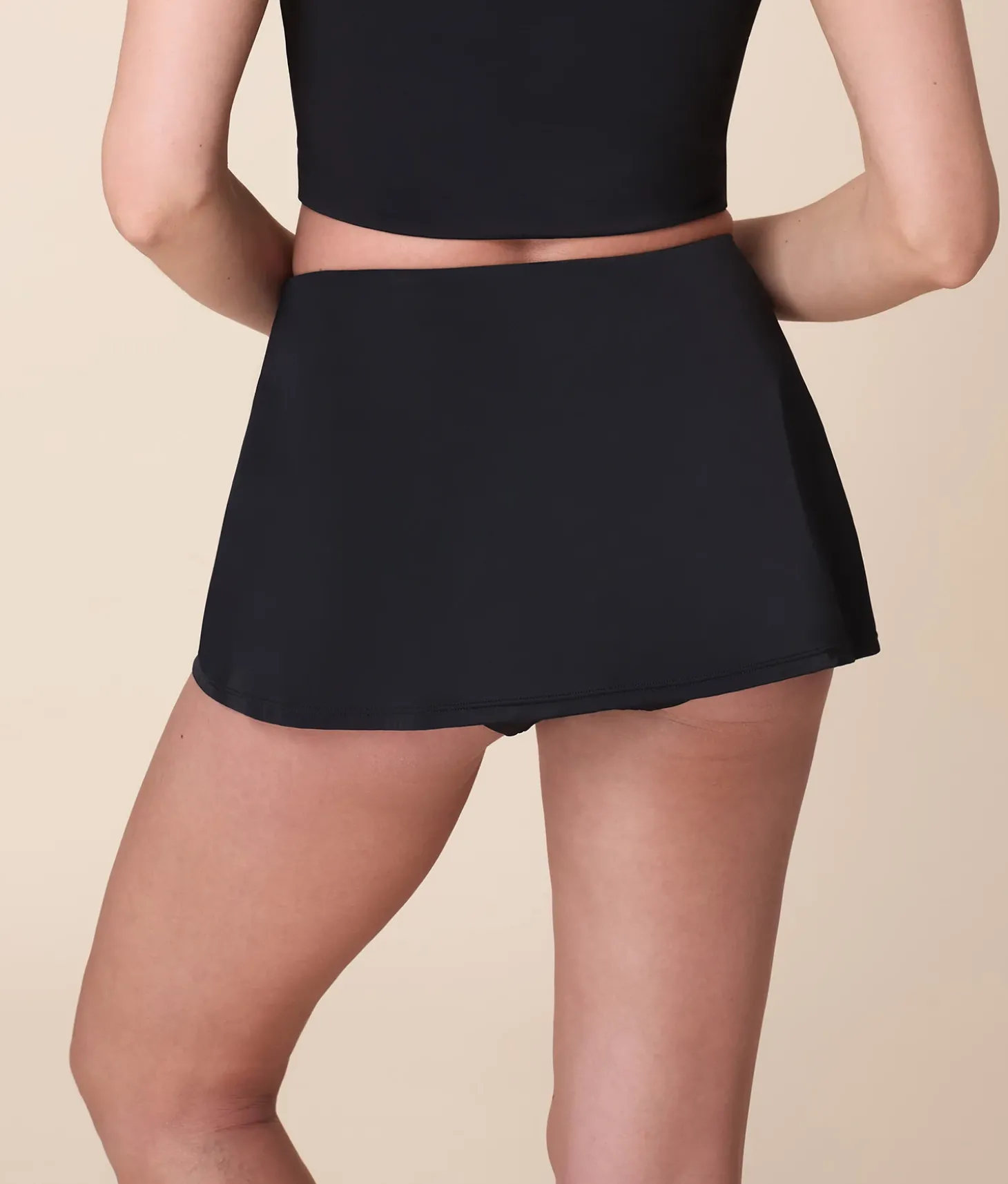 The Skirt Bikini Bottom - Flat - Black