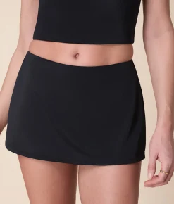 The Skirt Bikini Bottom - Flat - Black