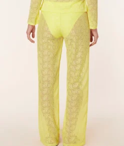 The Suva Pant - Floral Lace - Limeade