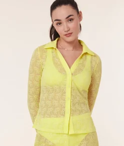 The Suva Top - Floral Lace - Limeade