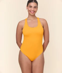 The Tulum One Piece - Wide Rib - Tangerine - Classic