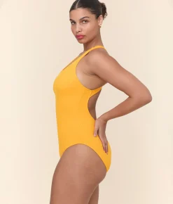 The Tulum One Piece - Wide Rib - Tangerine - Classic