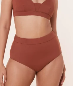 The Wide Band High Waist Bikini Bottom - Eco Nylon - Sequoia
