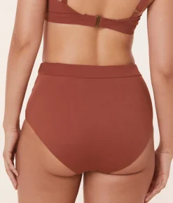 The Wide Band High Waist Bikini Bottom - Eco Nylon - Sequoia