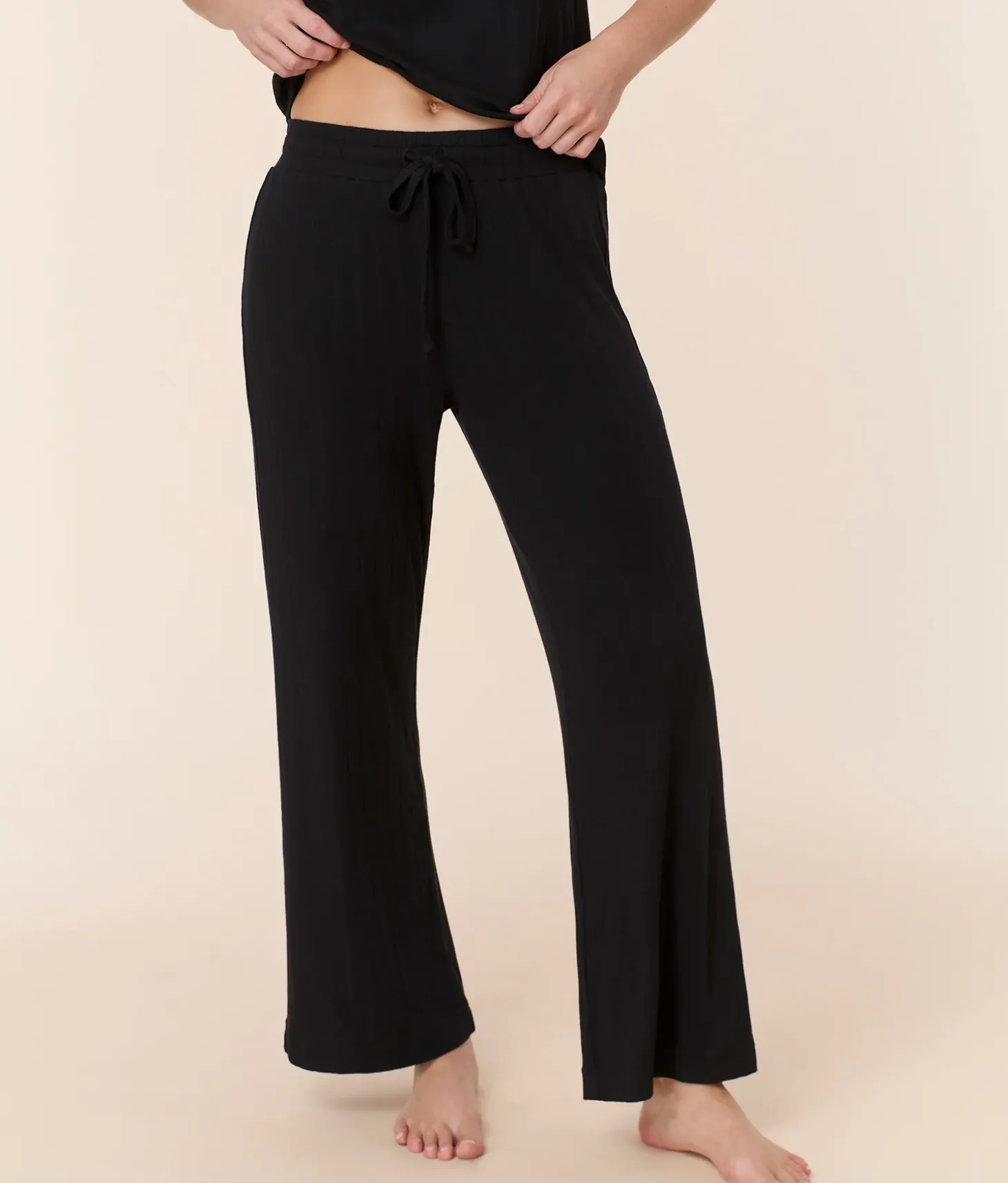 The Wide Leg Pant - Wide Rib - Black